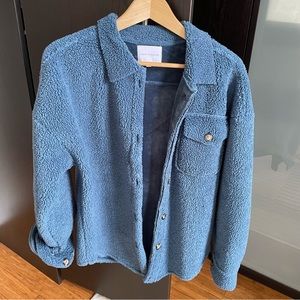 Plush Fleece Shacket- Poppy and Peonies